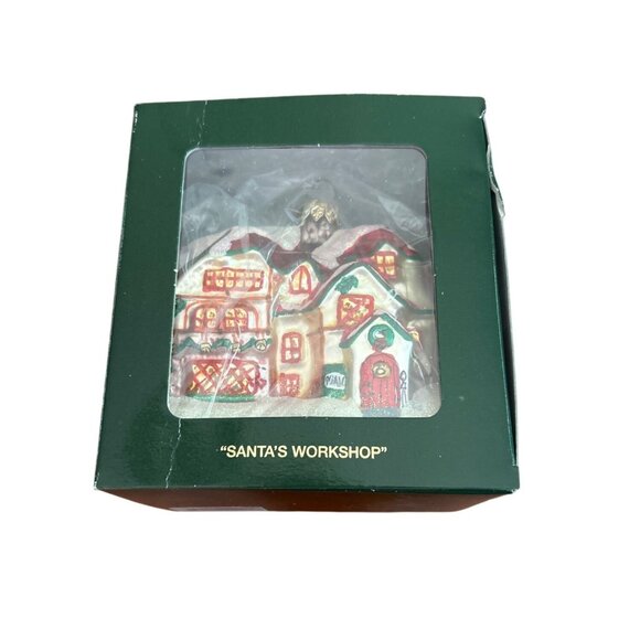 Department 56 - North Pole - Glass Ornament "Santas Workshop" Vintage -‎ 1990's - Picture 14 of 16